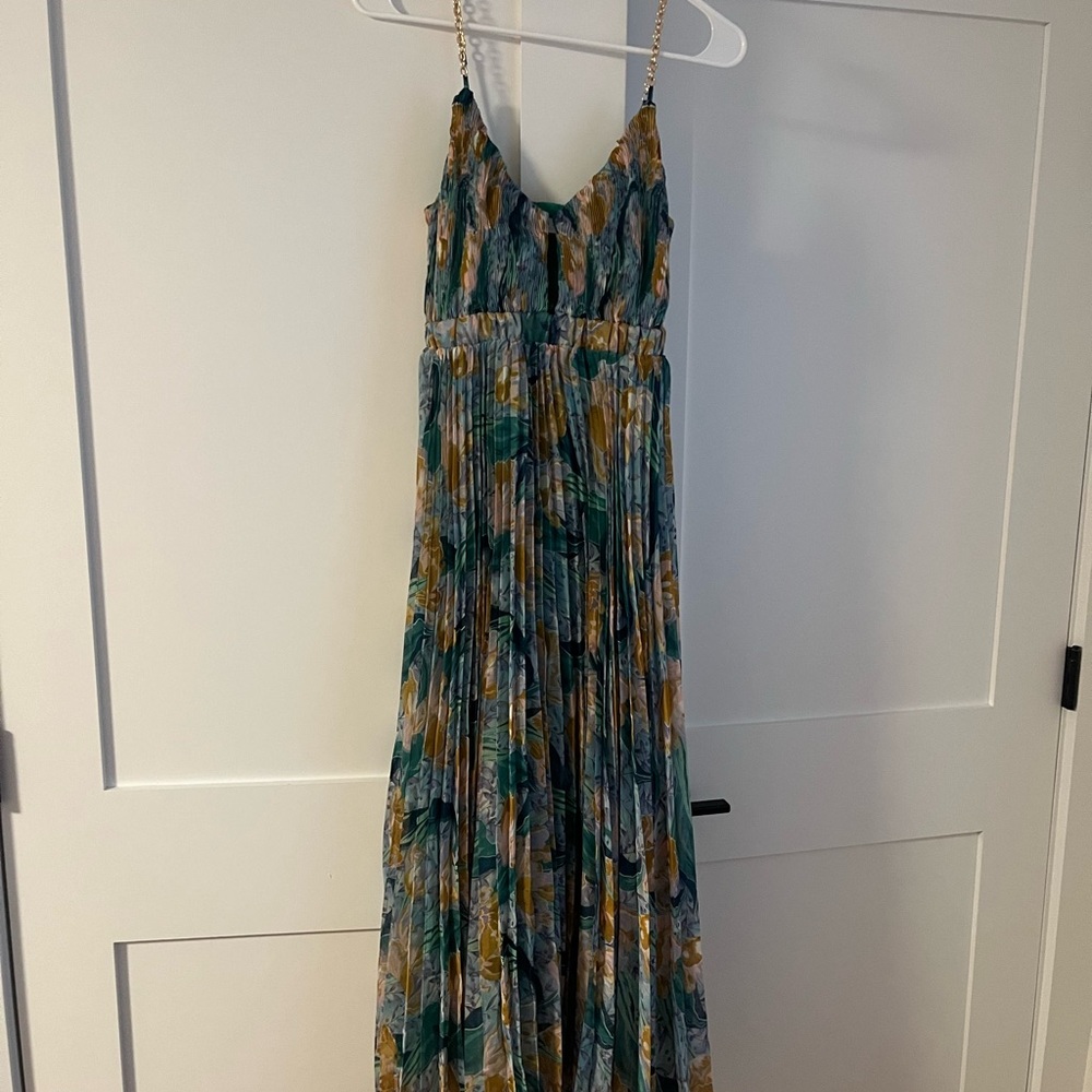 ASTR The Label Maxi Dress with Gold Chain Straps - Size XS